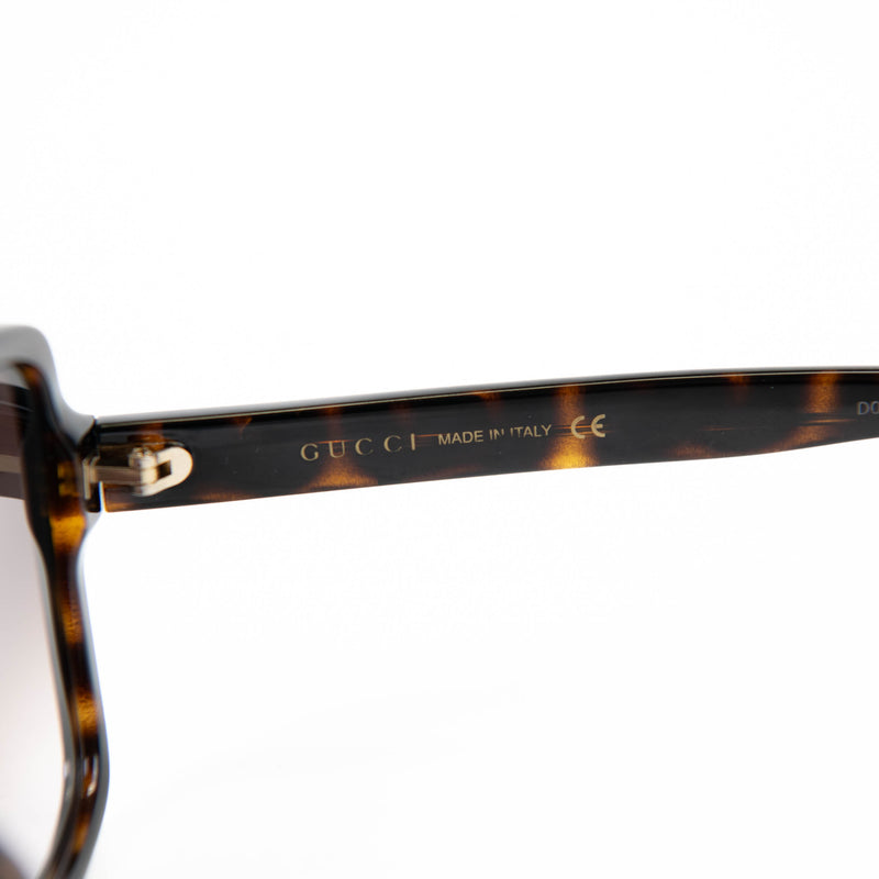 Gucci Havana Brown Acetate Square Sunglasses GG0765SA