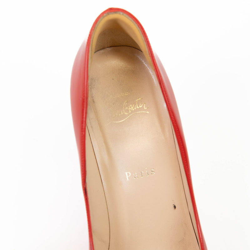 Christian Louboutin Orange Patent Leather Pointed Toe Pumps Size 40