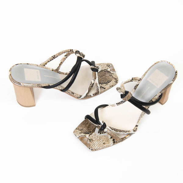 Dolce Vita Tan & Brown Snakeskin Print Parris Sandal Size 7