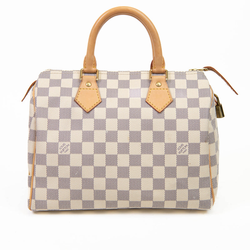 Louis Vuitton Blue and Cream Damier Azur Speedy 25