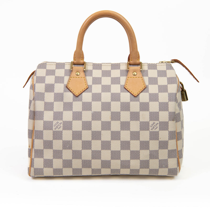 Louis Vuitton Blue and Cream Damier Azur Speedy 25