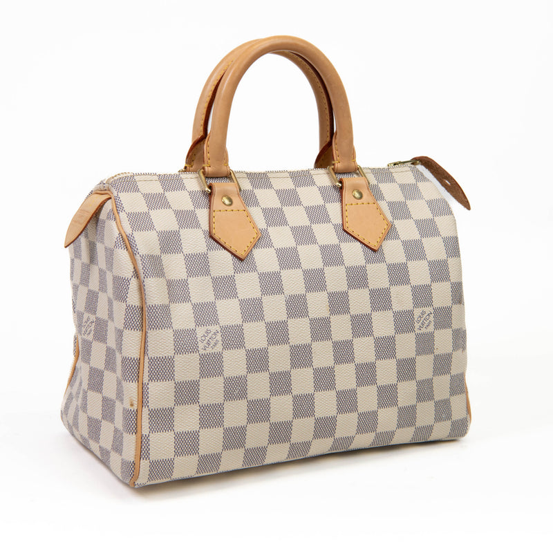 Louis Vuitton Blue and Cream Damier Azur Speedy 25