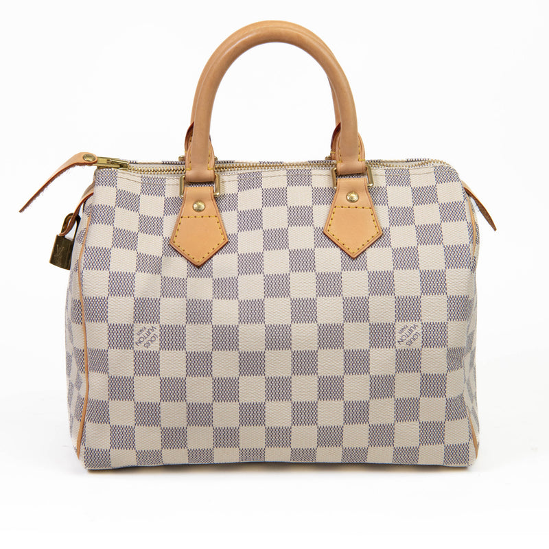 Louis Vuitton Blue and Cream Damier Azur Speedy 25