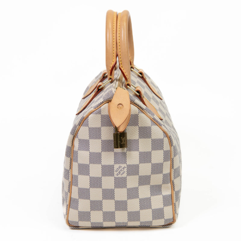 Louis Vuitton Blue and Cream Damier Azur Speedy 25