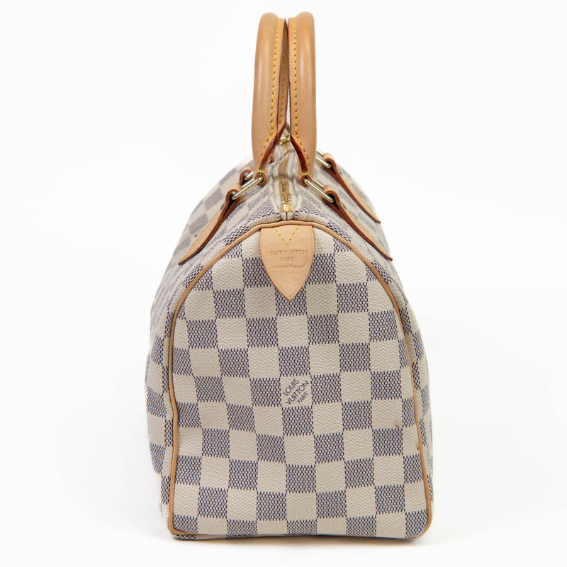 Louis Vuitton Blue and Cream Damier Azur Speedy 25