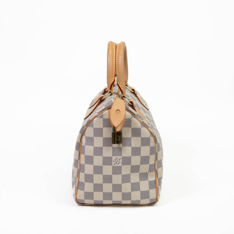 Louis Vuitton Blue and Cream Damier Azur Speedy 25