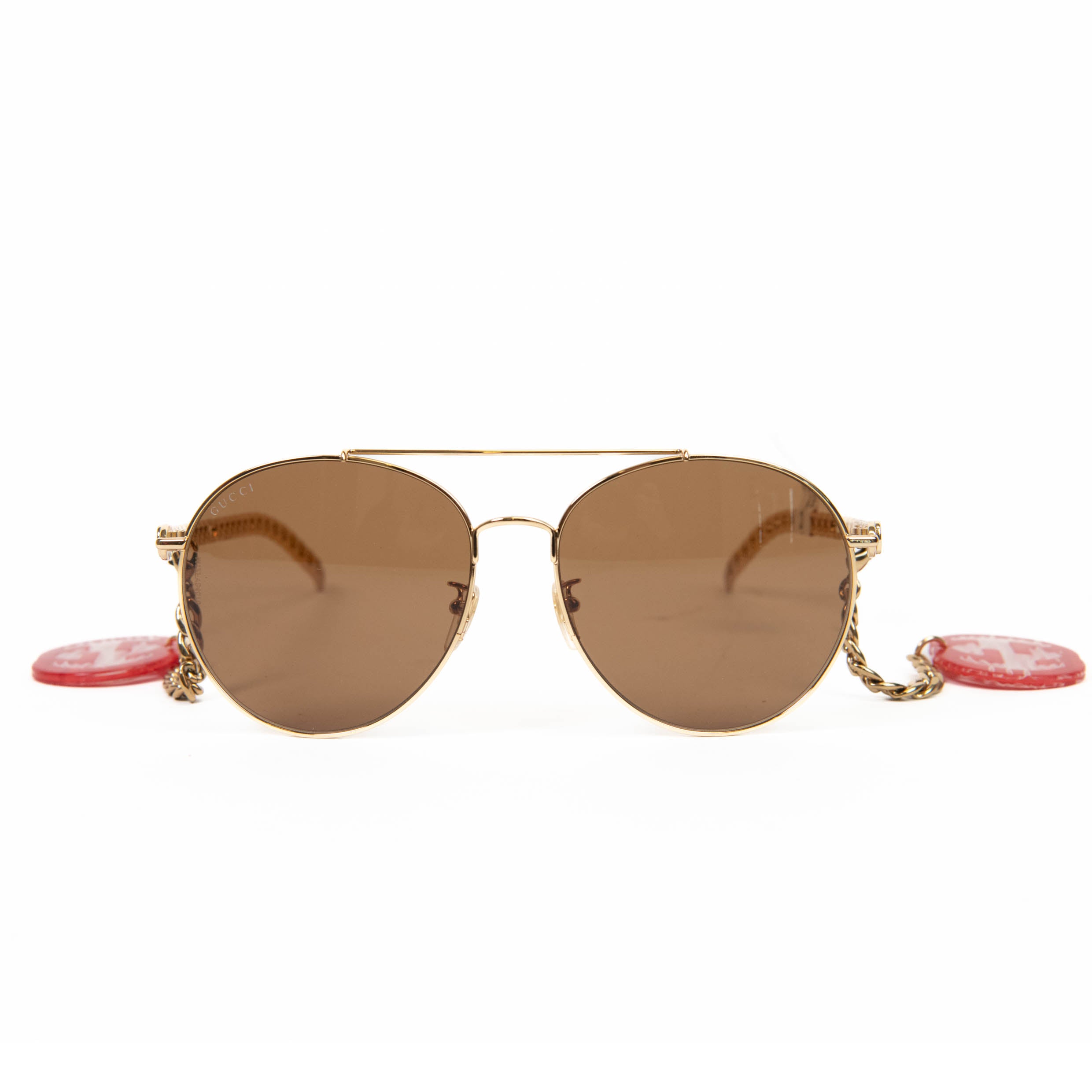 Gucci Women's Sunglasses GG0725S 002 Gold/Brown Lens Round
