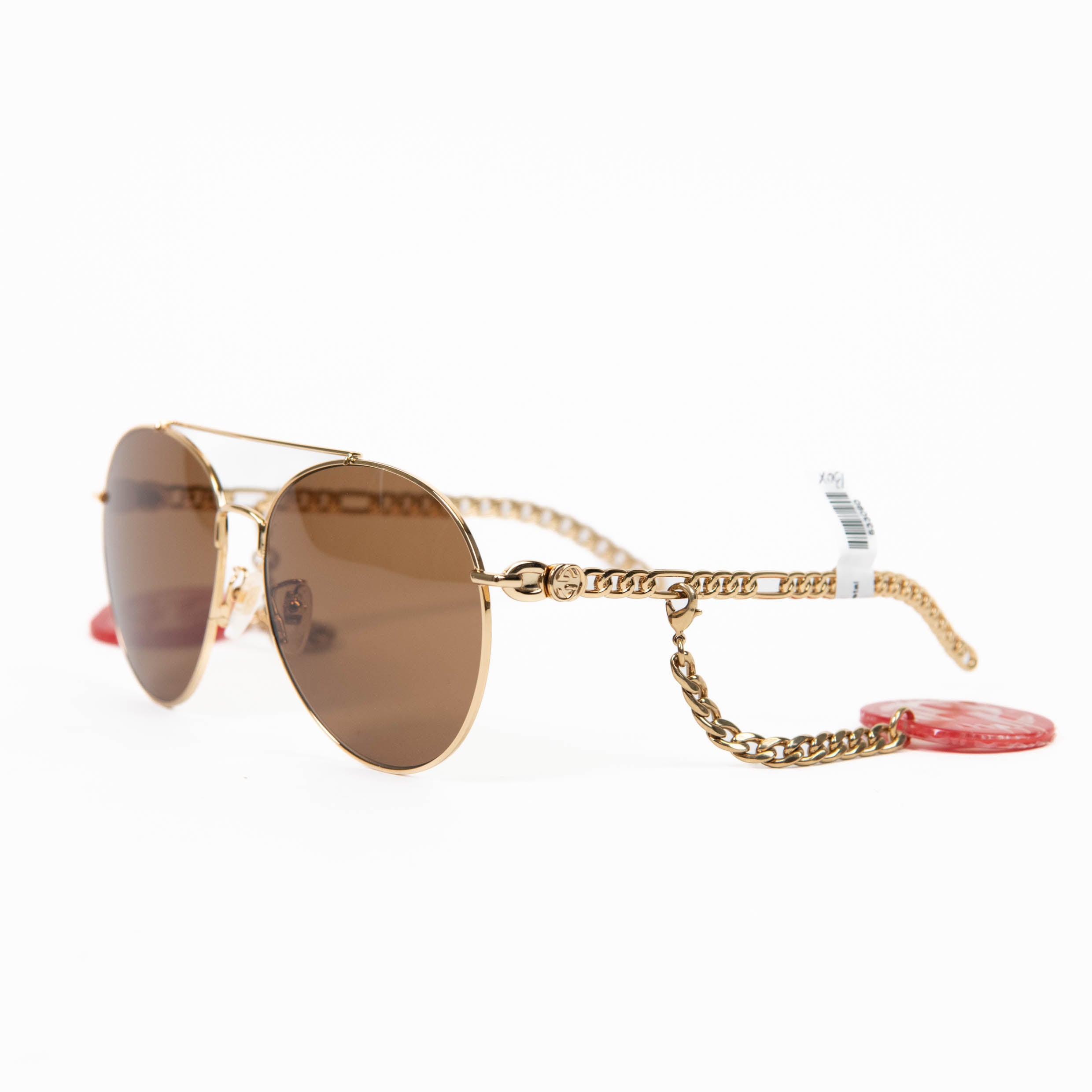 Gucci Women's Sunglasses GG0725S 002 Gold/Brown Lens Round