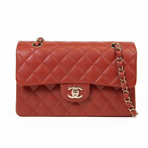 Chanel Brown Lambskin Leather Small Flap Crossbody