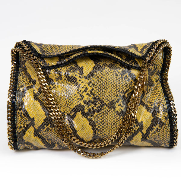 Stella McCartney Yellow Eco Python Falabella Fold Over Tote