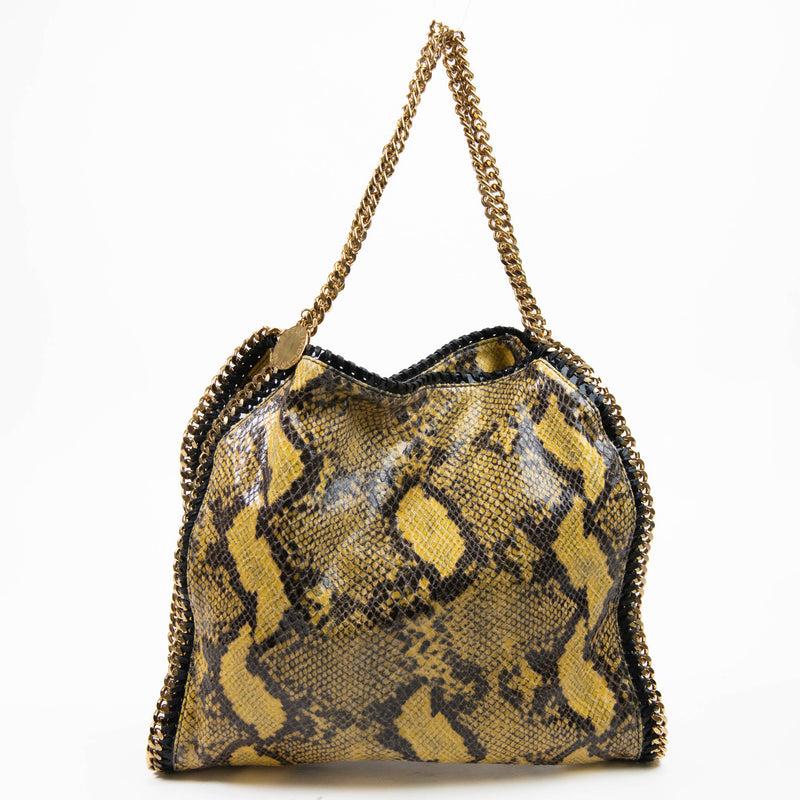 Stella McCartney Yellow Eco Python Falabella Fold Over Tote