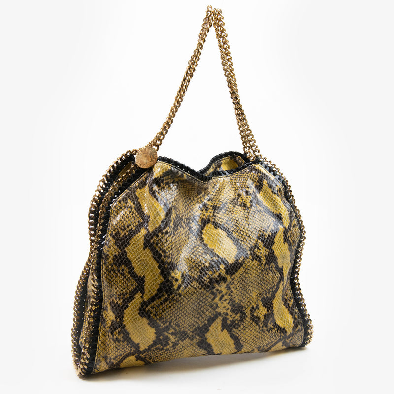 Stella McCartney Yellow Eco Python Falabella Fold Over Tote