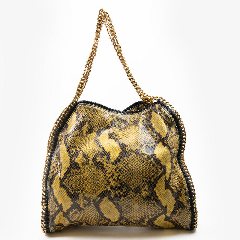 Stella McCartney Yellow Eco Python Falabella Fold Over Tote