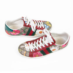 Gucci  GG Supreme Monogram Multicolor Flora Web Ace Sneakers 36