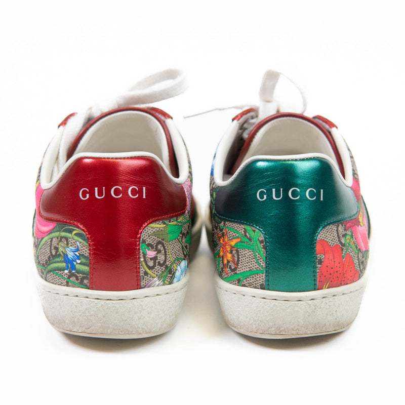 Gucci  GG Supreme Monogram Multicolor Flora Web Ace Sneakers 36