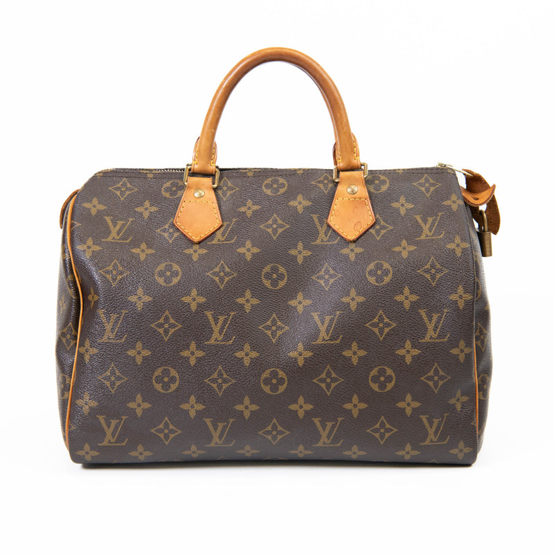 Louis Vuitton Brown Monogram Canvas and Leather Trim Speedy 35 Tote Bag