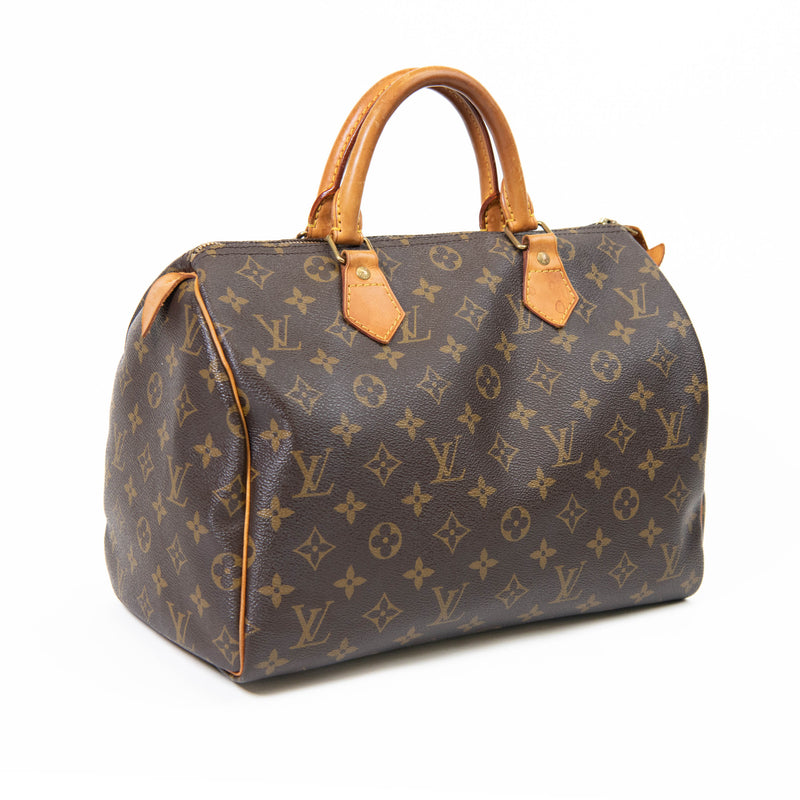 Louis Vuitton Brown Monogram Canvas and Leather Trim Speedy 35 Tote Bag