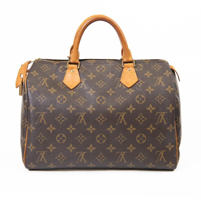 Louis Vuitton Brown Monogram Canvas and Leather Trim Speedy 35 Tote Bag