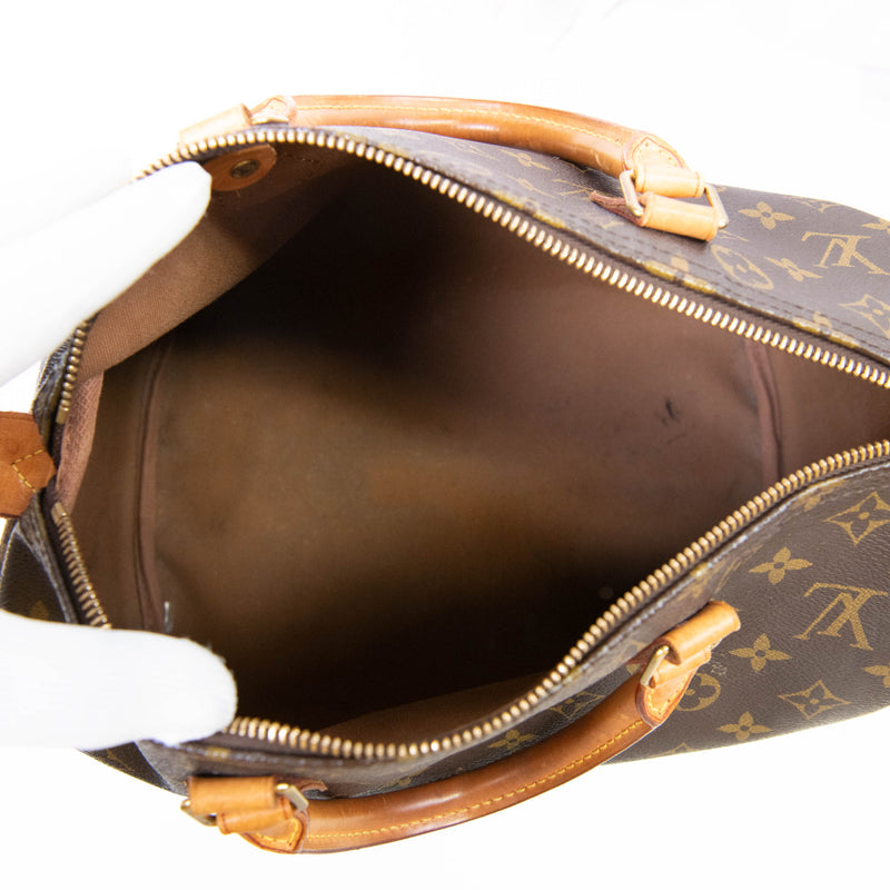 Louis Vuitton Brown Monogram Canvas and Leather Trim Speedy 35 Tote Bag