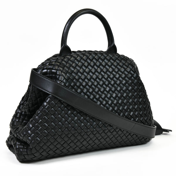 Bottega Veneta Black Nappa Intrecciato Medium Padded The Handle Tote