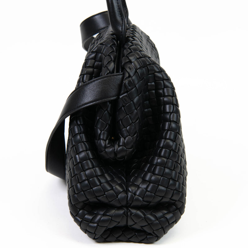 Bottega Veneta Black Nappa Intrecciato Medium Padded The Handle Tote