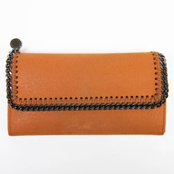 Stella McCartney Orange Vegan Leather Falabella Continental Wallet