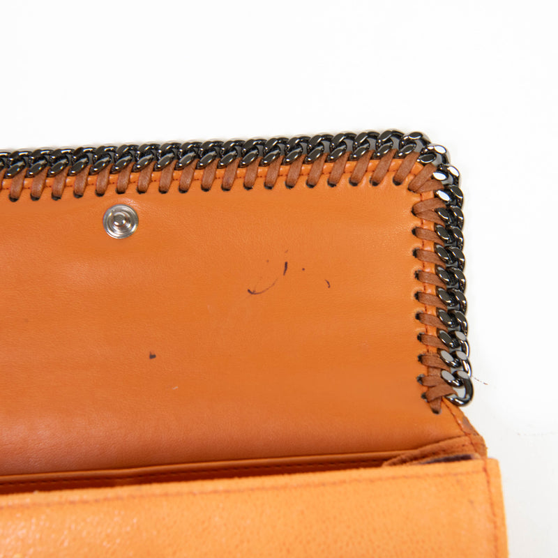 Stella McCartney Orange Vegan Leather Falabella Continental Wallet