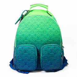 Louis Vuitton Bleu Vert Taurillon Leather Illusion Multipockets Backpack