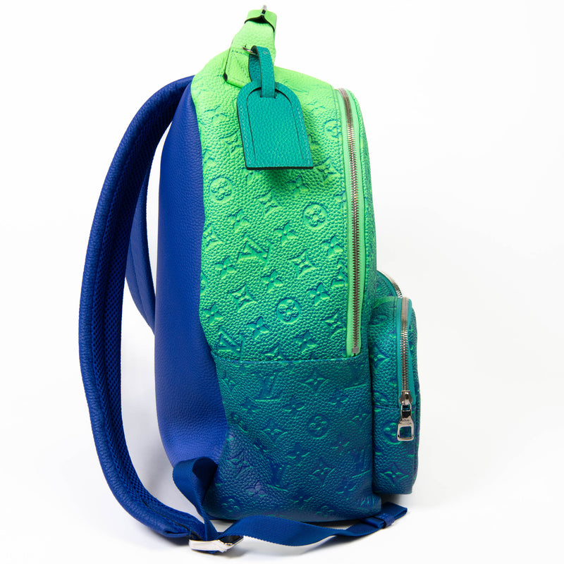 Louis Vuitton Bleu Vert Taurillon Leather Illusion Multipockets Backpack