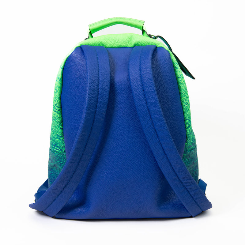 Louis Vuitton Bleu Vert Taurillon Leather Illusion Multipockets Backpack