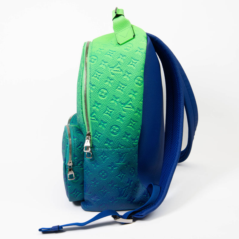 Louis Vuitton Bleu Vert Taurillon Leather Illusion Multipockets Backpack