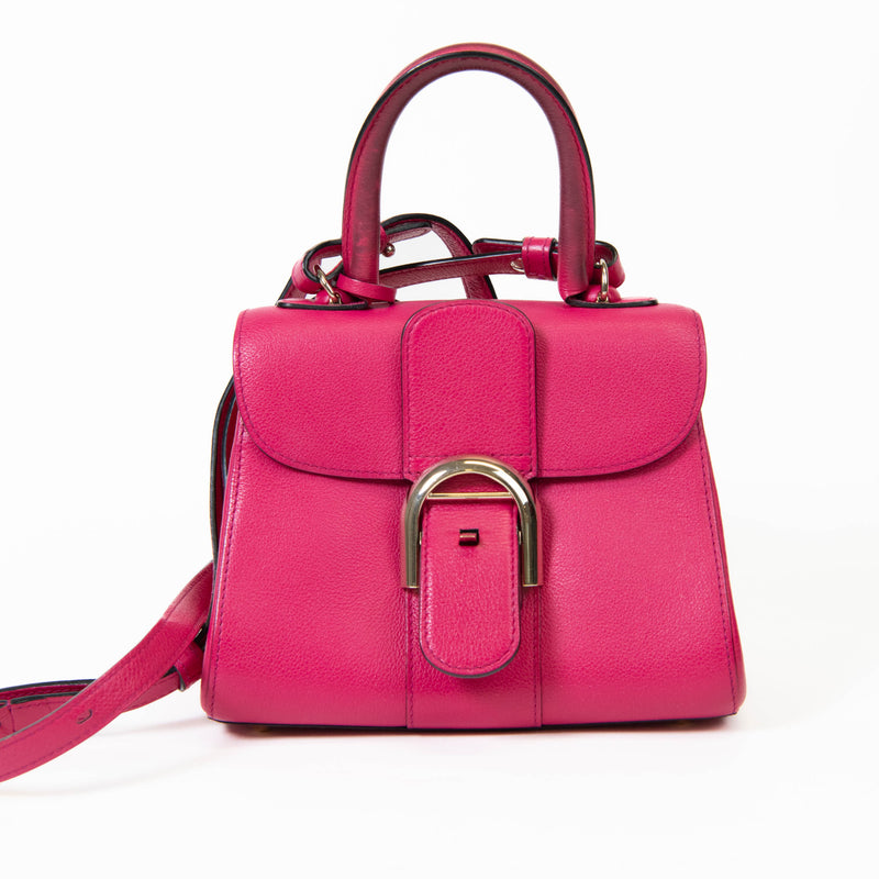 Delvaux Rose Indien Grained Calfskin Mini Brillant Satchel