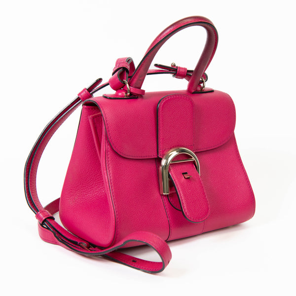 Delvaux Rose Indien Grained Calfskin Mini Brillant Satchel