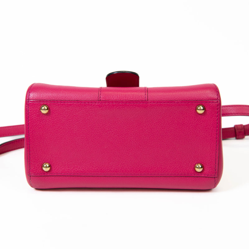 Delvaux Rose Indien Grained Calfskin Mini Brillant Satchel