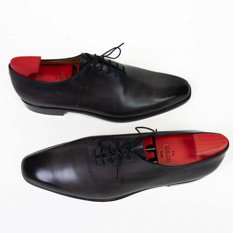 Men's Alessandro Berluti Black Leather Lace up Oxfords Size 11