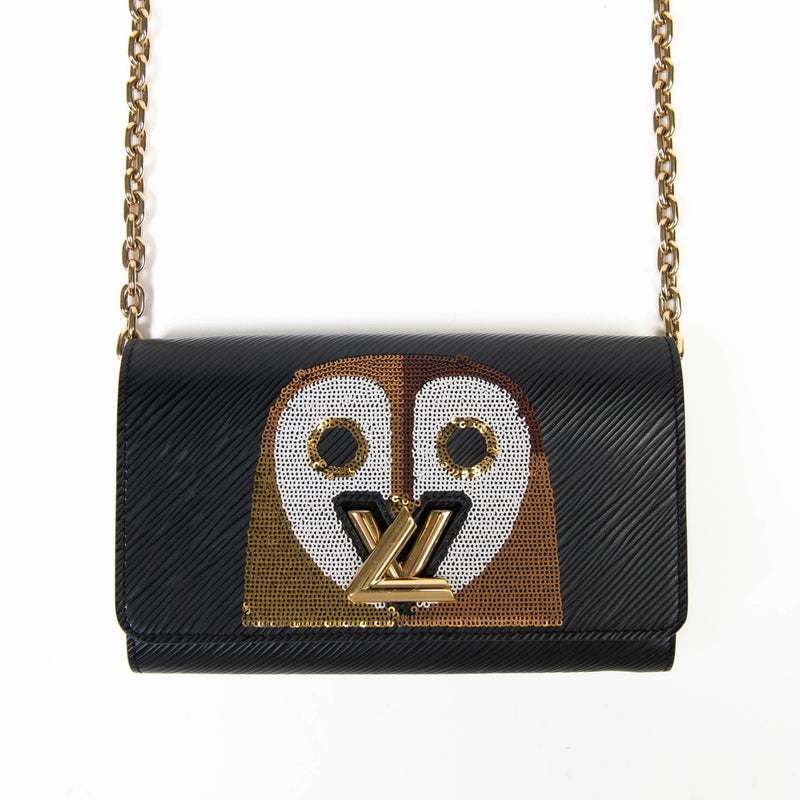 Louis Vuitton Limited Edition Nicolas Ghesquiere Leather and Sequin Owl Twist Shoulder Bag