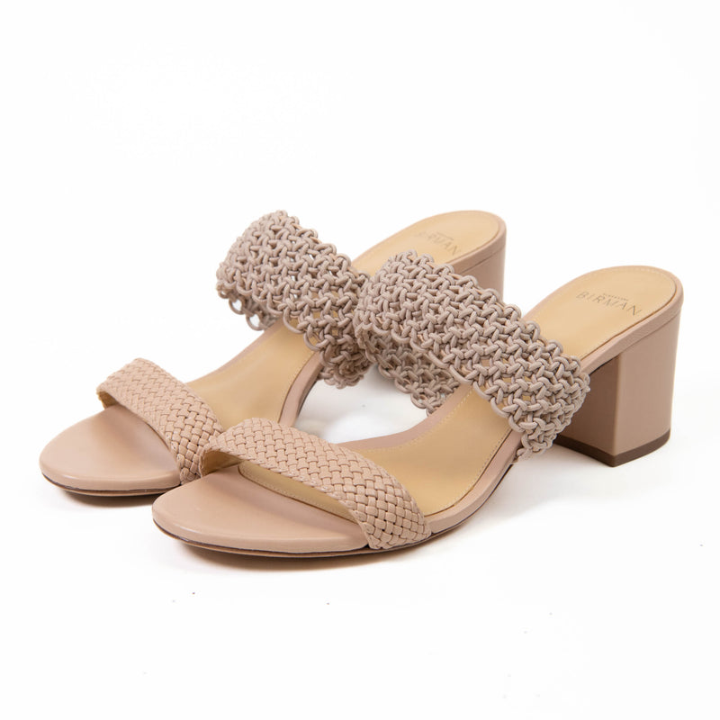 Alexandre Birman Beige Lanny Crochet Leather Slide Sandals Size 40.5