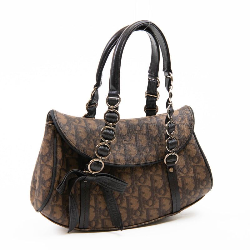 Christian Dior Brown Canvas Monogram Romantique Trotter Bag