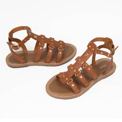 Celine Lympia Brown Calfskin Gladiator Sandals Size 38