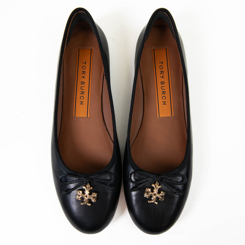 Tory Burch Charm black leather flat shoes size 7.5