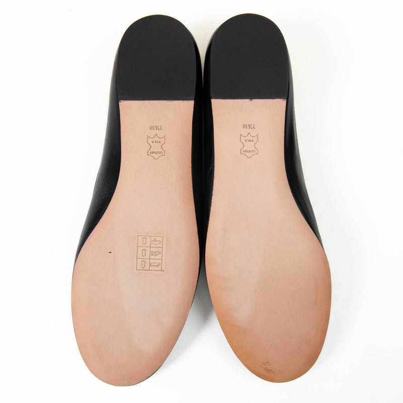 Tory Burch Charm black leather flat shoes size 7.5