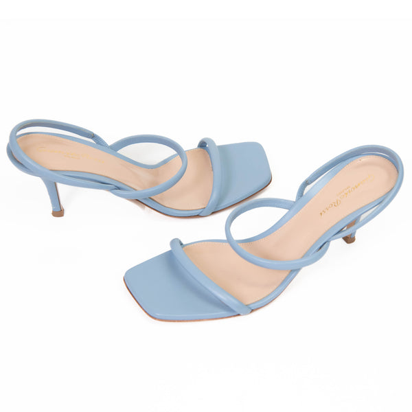 Gianvito Rossi Pale Blue Leather Slingback Heels Size 38.5