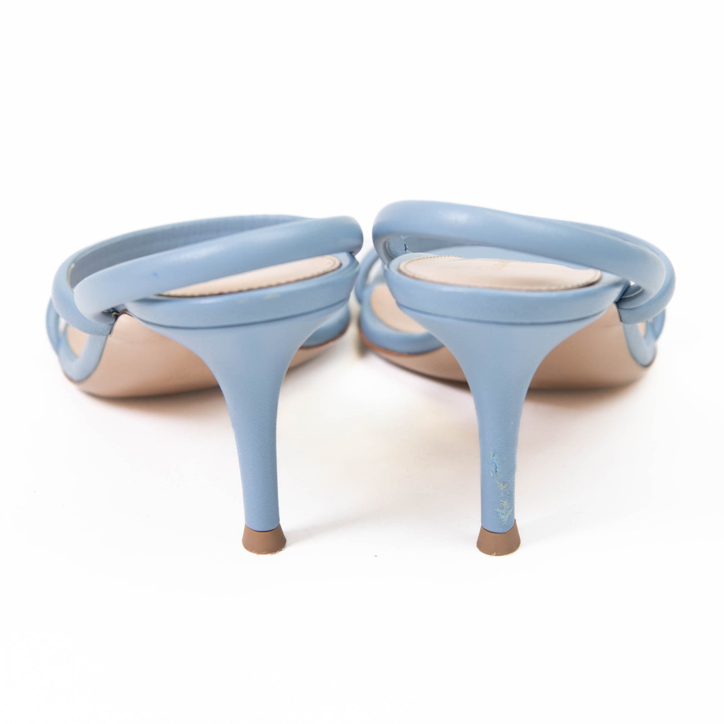 Gianvito Rossi Pale Blue Leather Slingback Heels Size 38.5