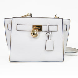 Michael Kors White Leather Hamilton Bag