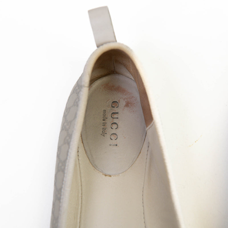 Gucci Grey Guccissima Leather Ballet Flats 38.5