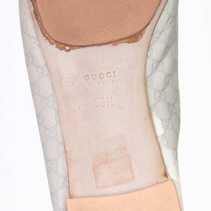 Gucci Grey Guccissima Leather Ballet Flats 38.5