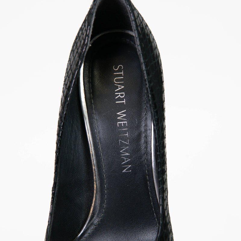 Stuart Weitzman Black Embossed Patent Leather Pumps Size 6