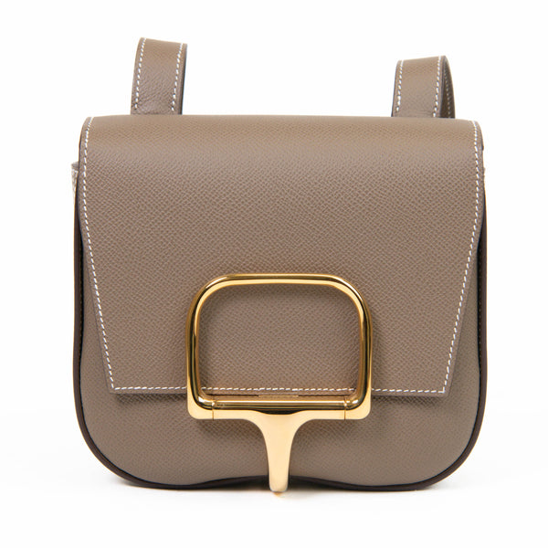 Hermes Etoupe Epsom Leather Della Cavalleria Mini Bag GHW