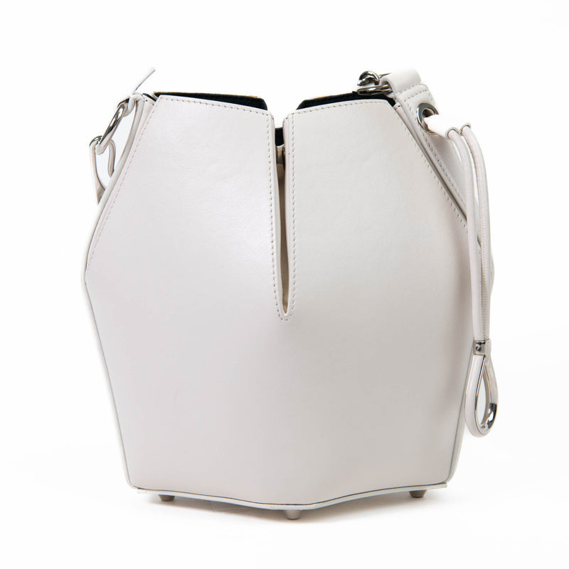 Alexander McQueen Small White Leather Bucket Bag