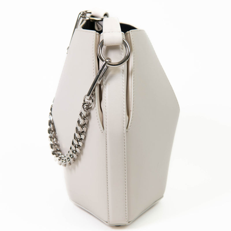 Alexander McQueen Small White Leather Bucket Bag